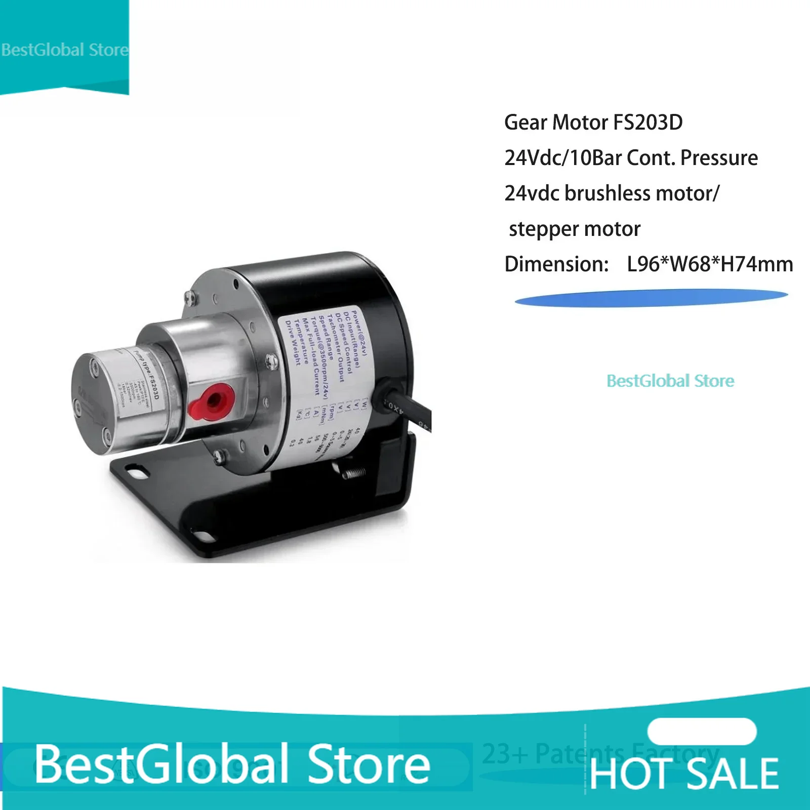 Fluidsmart FS203D Micro Water Pump Liquid Sampling Pump 24v Dc Chemical Stainless Gear Micro Magnetic Gear Pump