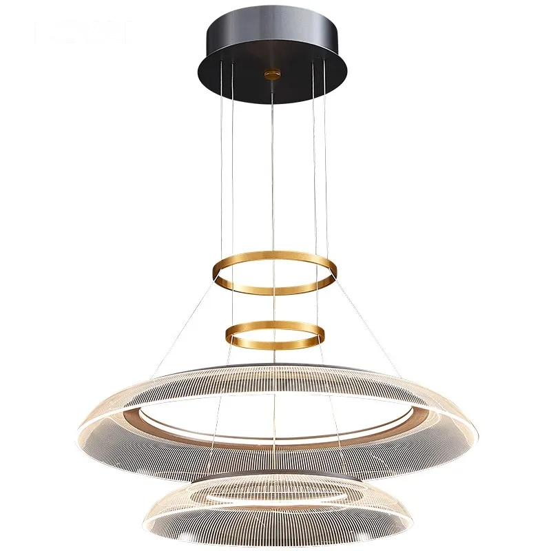 Round Modern Home LED Light for Living Room Modern Chandelier for Restaurant Acrylic Round Ceiling Lighting Lamp for Bedroom