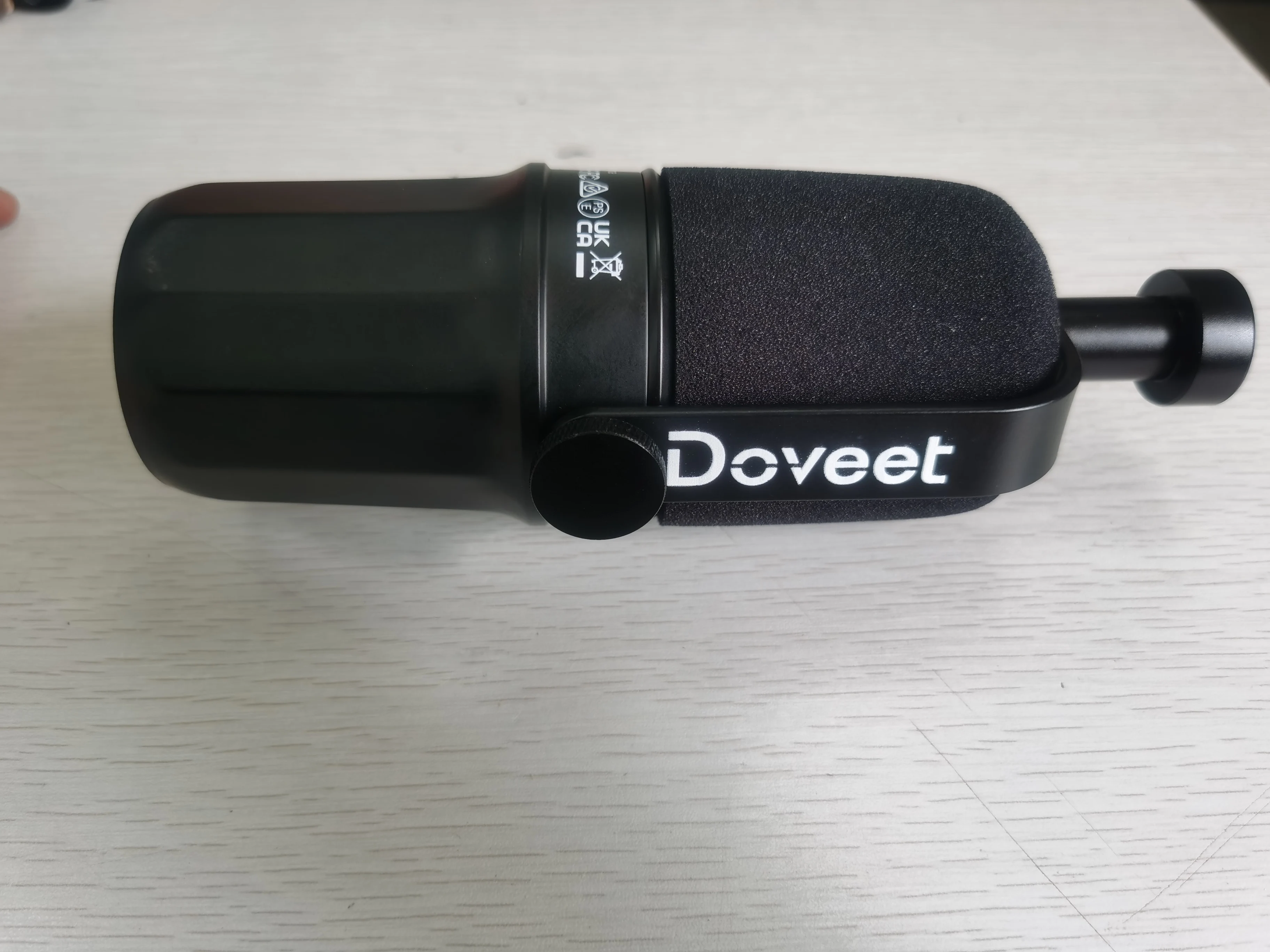 Doveet Portable INTERVIEW Wired Condenser Aluminium Alloy Microphone with Speaker Vocal Dynamic Mic for Broadcast Recording