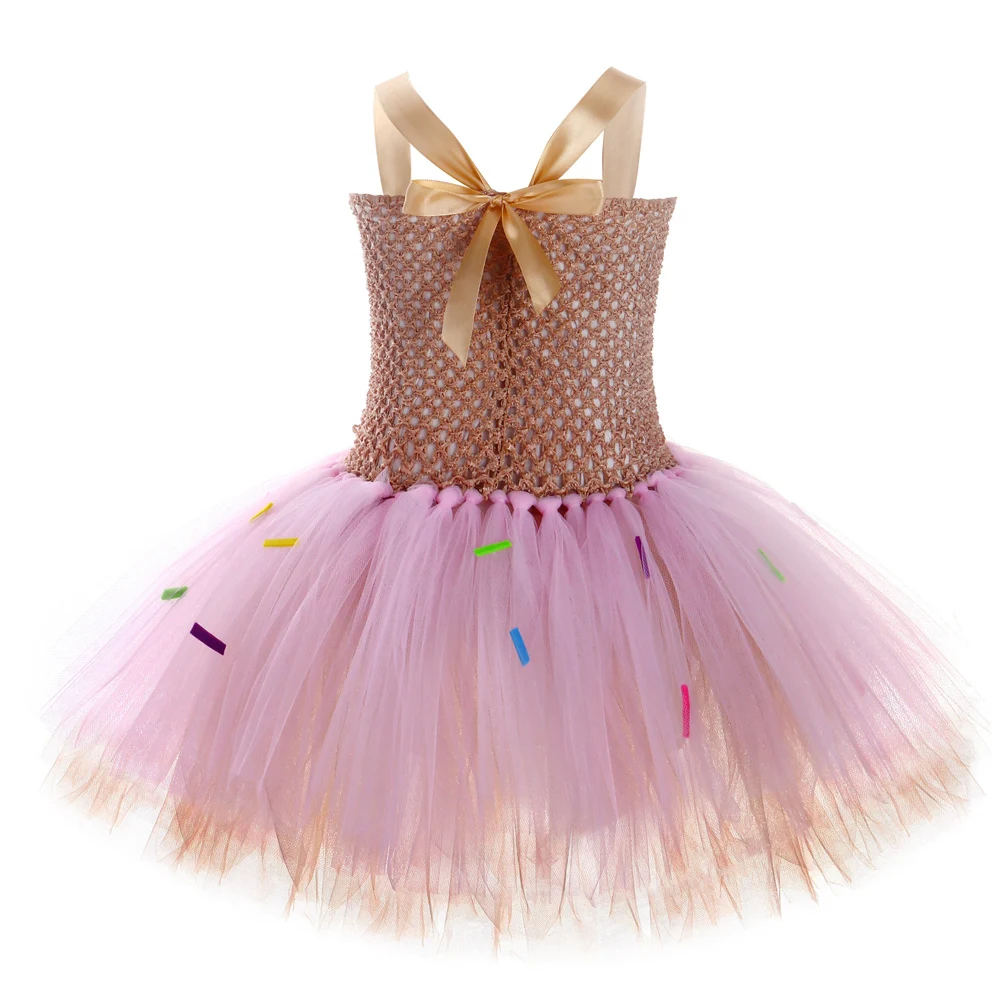 Baby Girls Candy Donuts Tutu Dress for Kids Doughnut Birthday Party Costumes Toddler Girl Photoshoot Tulle Outfit New Year Gift