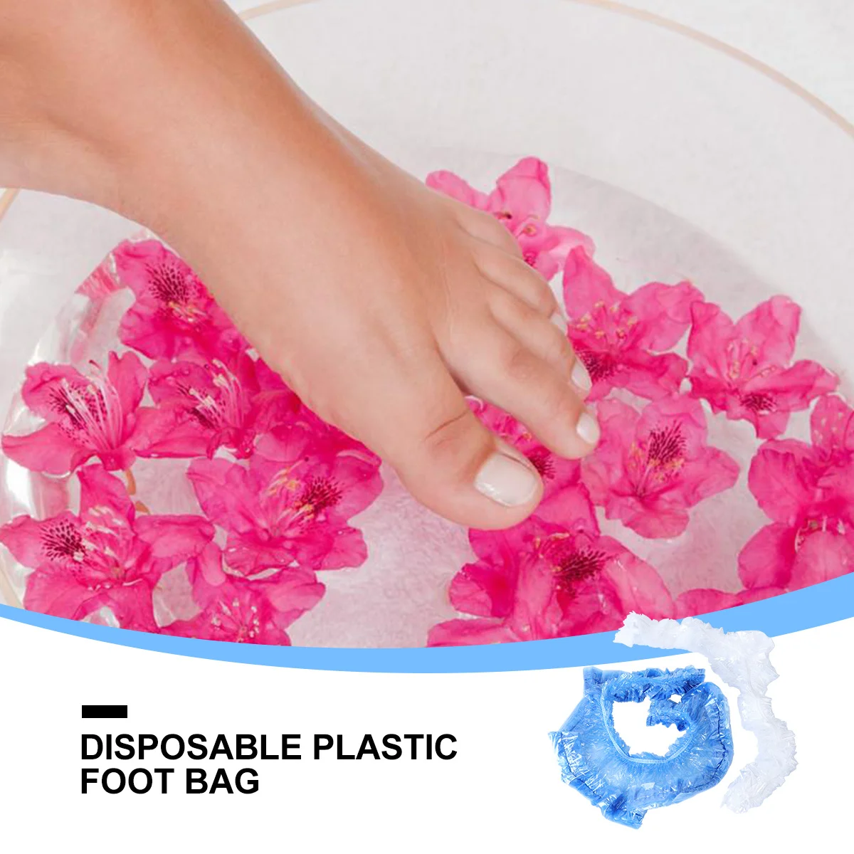 

50Pcs Disposable Foot Bath Bags Strip Shape Thickened Pouches for Pedicure Home Use Beauty Salon Spa Assorted Color