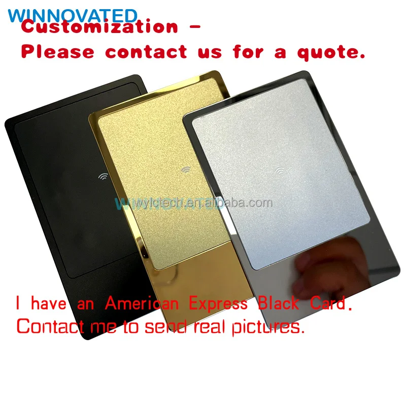 

custom.Customized Engraving Stainless Steel Silver NFC Metal Membership Card in Blank