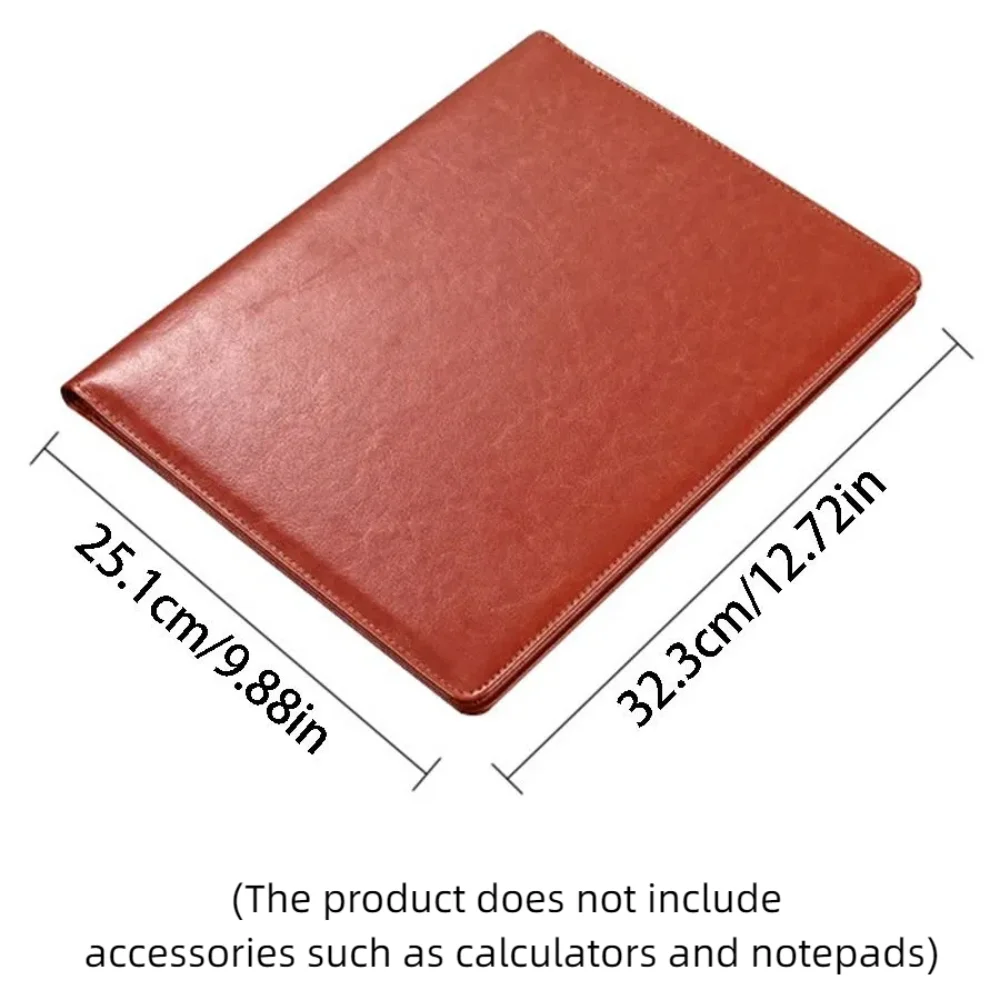 Multifunctional A4 Conference Folder File Storage Vintage Clipboard Leather File Folders with Binder Writing Pads