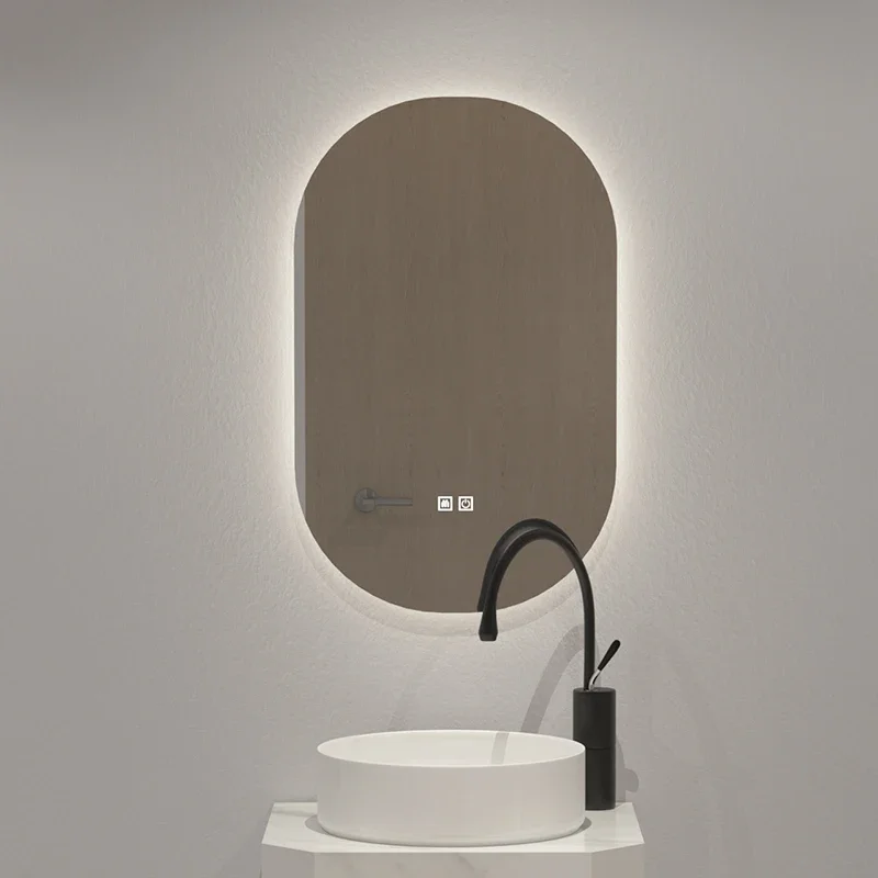 Large Shower Mirror Makeup Pocket Aesthetic Oval Wall Mirror Backlight Long European Infinity Espejos Con Luces Home Improvement