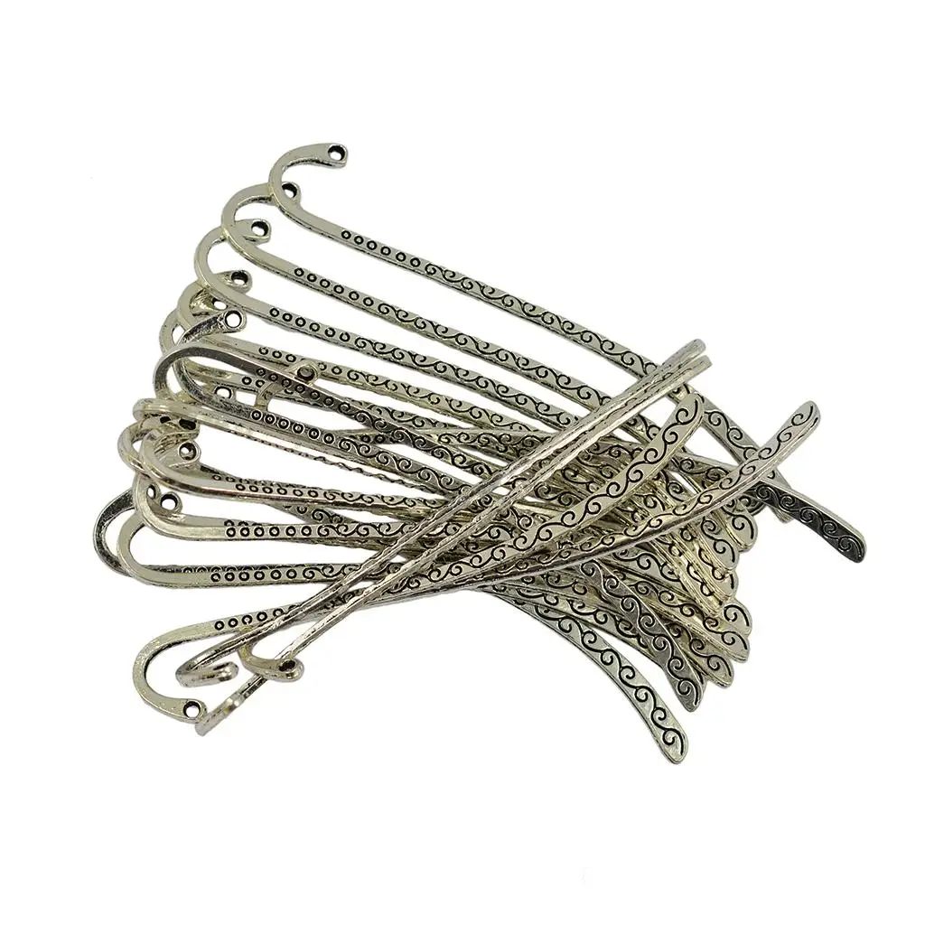 Bookmark Beads Line Pattern Feather Hook Alloy Metal Bookmarks for Books and Jewelry Making