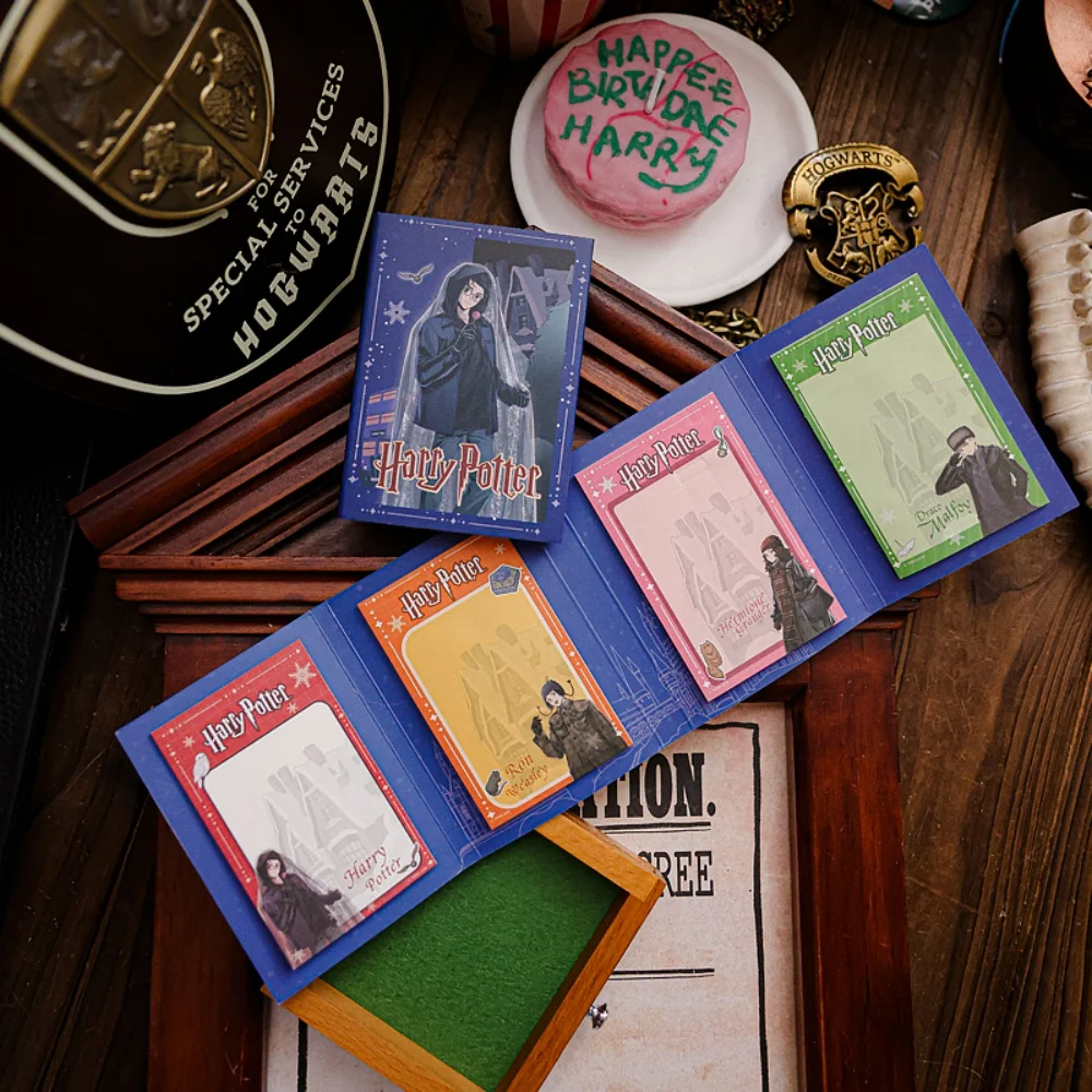 Bloc-Notes autocollants Harry Potter authentique, 80 feuilles, autocollant pour planificateur posté, bloc-Notes, fournitures scolaires, papeterie cadeaux pour filles