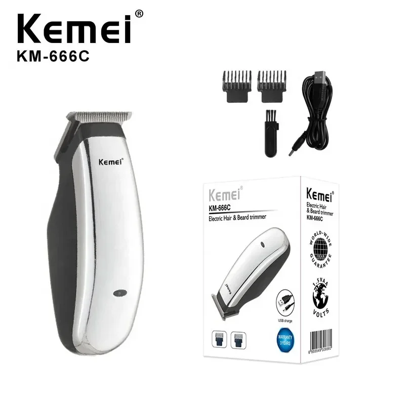 

KeMei KM-666C USB Rechargeable Electric Clipper, Mini Hair Clipper, Electric Shaver, Electric Pusher