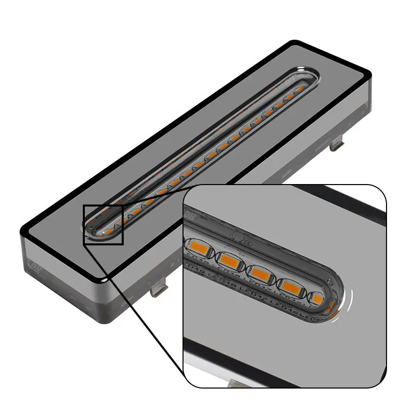 62LED Cargo Truck Trailer Combination Brake Tail Light Dual Color Guide Lamp Flowing Turn Signal Light 10-30V