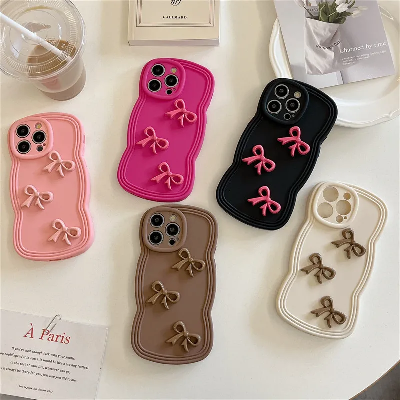 For Samsung Galaxy S24 Ultra S23FE S22 plus S21S20 FE Fashion Bow Phone Case Soft Silicone Candy Cover For Samsung A33 A53 A73