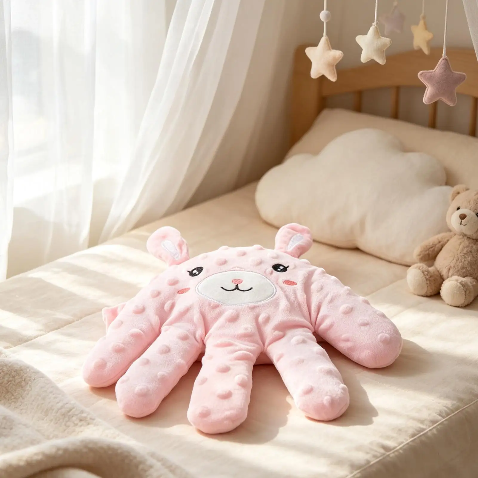 Kids Patting Hand 3-Mode Automatic Remote Control Plush Pillow Kids Sleeping Patting Palm Hand for Boys Girls Home Bedroom Bed