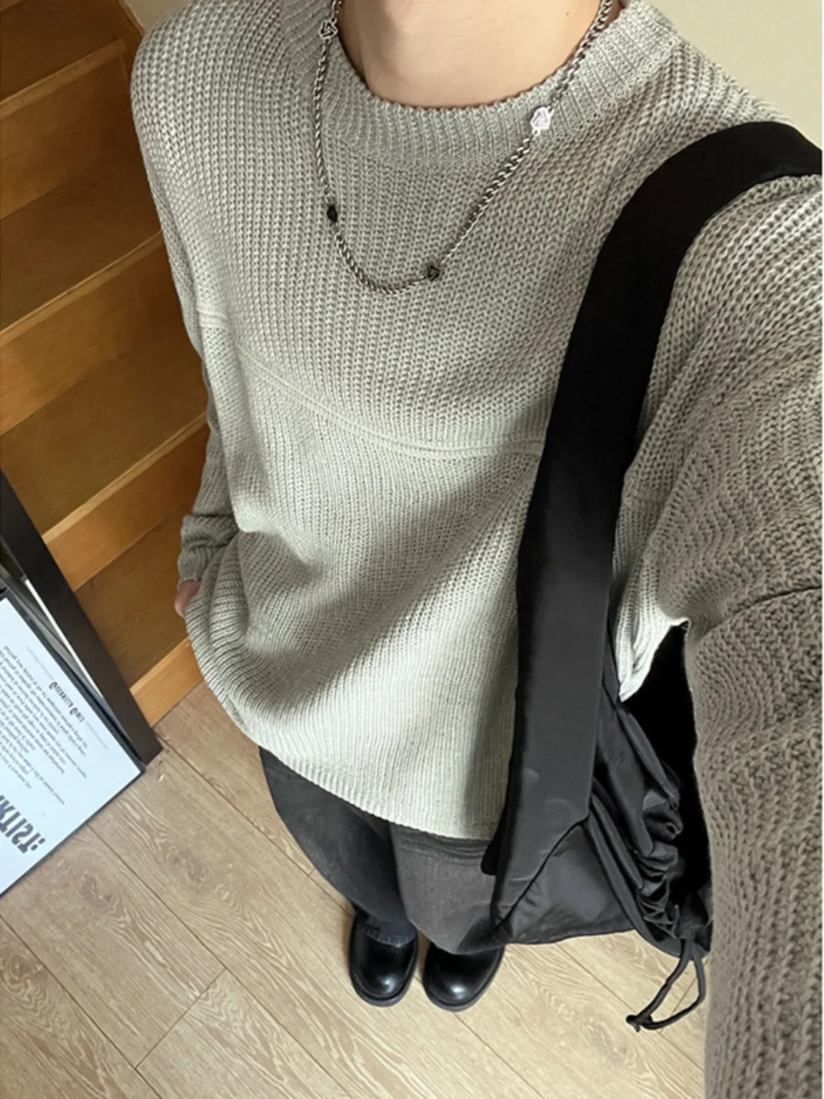 

ay Loose Men's Knitwear Autumn Winter American Retro Sle Casual Inner Wear Lazy Sle Sweater Comfortable Fit Long Sve