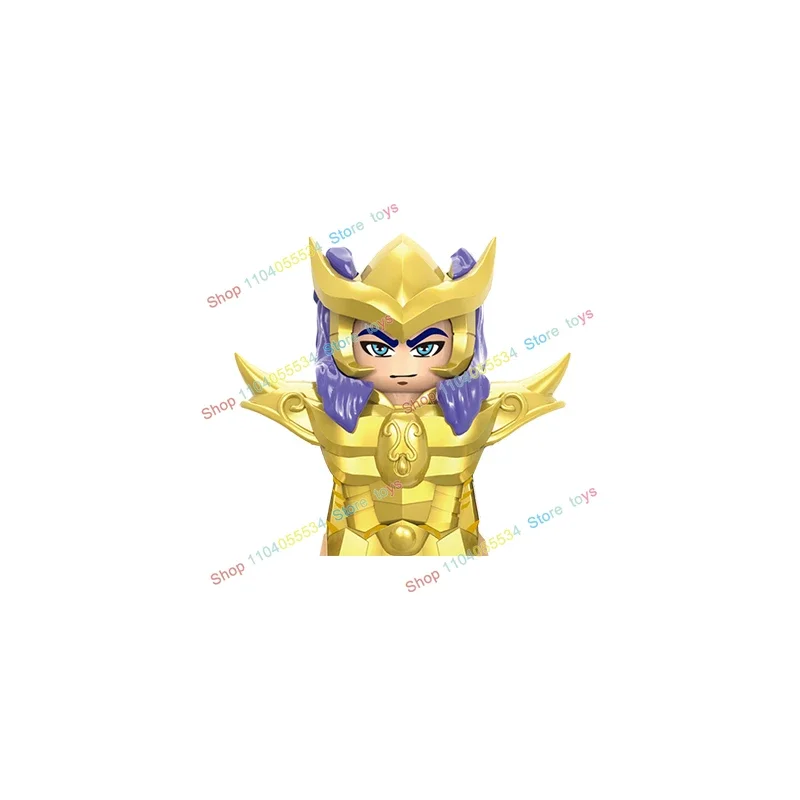 CQ11-22 quadrinhos anime figuras de ação modelos blocos de construção guerreiros dourados cena tijolos acessório brinquedos das crianças presentes aniversário