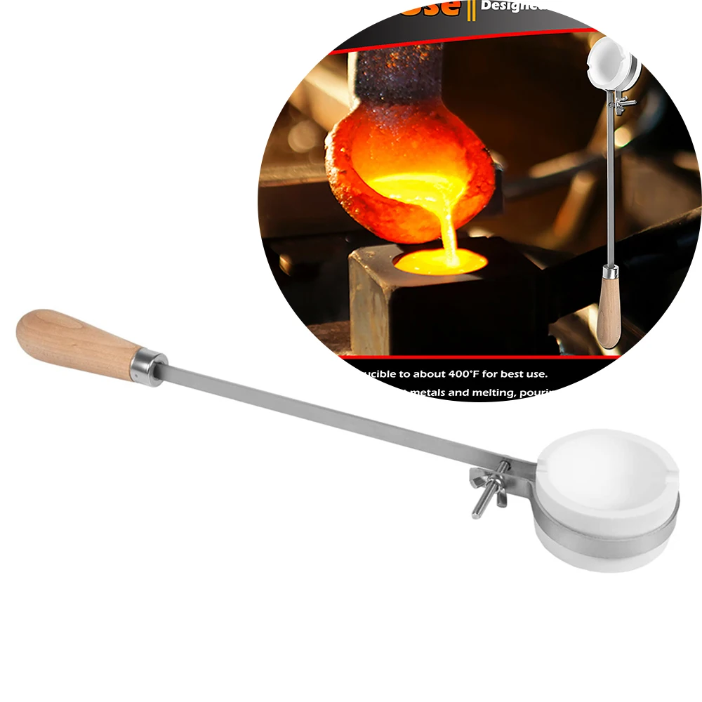 Ceramic Torch Crucible Dish Cup Tongs Handle Set Melting Pouring Gold Silver 16