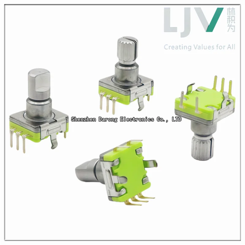 Original LJV EC11 audio navigation volume potentiometer, frequency converter speed control switch, handle length 12.5MM
