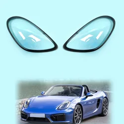 Pair For Porsche Cayman 981 2013-2015 Car Headlight Lens Cover Lampshade Shell 2014