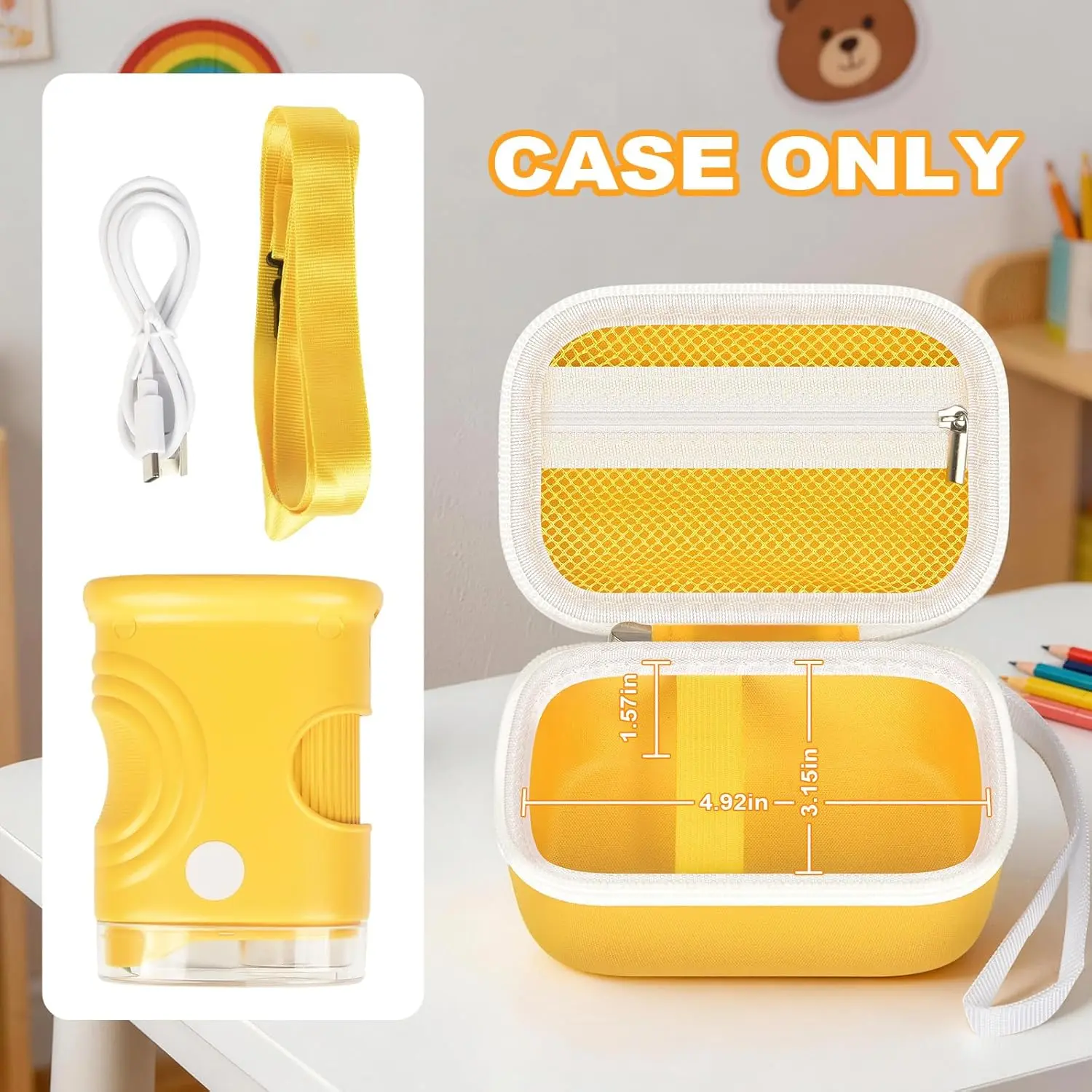 Kids Microscope Case for BMDSAE Edubini 1000x Handheld Digital Microscope Portable Pocket Miniscope Storage Holder with Mesh Poc - view 2