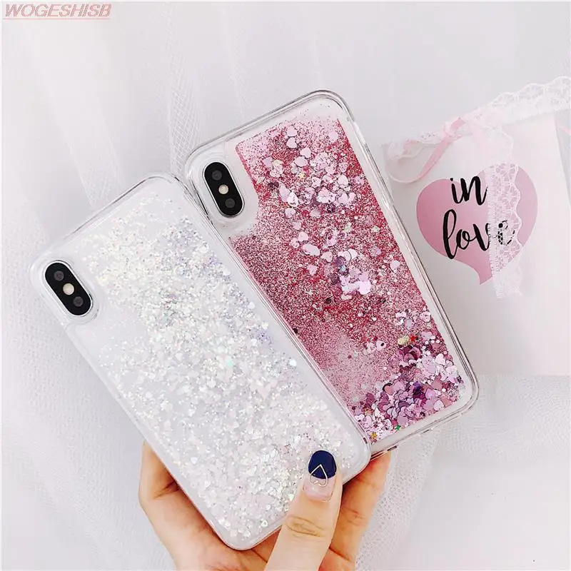 

Liquid Soft Silicone Water Case for iPhone 11 12 13 14 15 Pro Max 6 6s 7 8 Plus X Xs XR SE Glitter Quicksand Bling Star Fundas