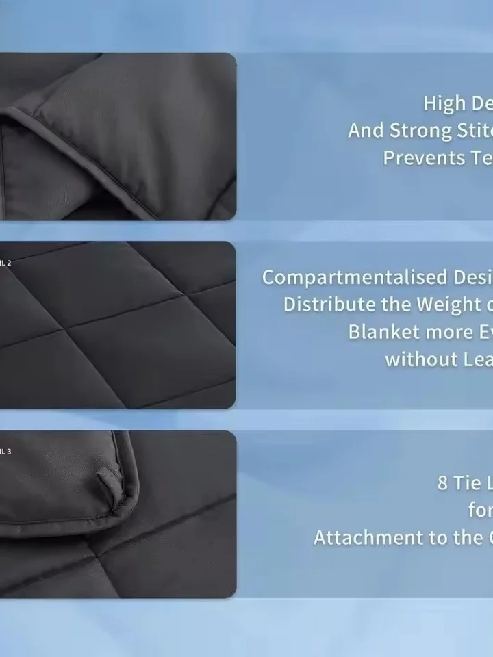 Heavy Weighted Gravity Blanket 15lbs 20lbs Anxiety Autism Therapy Blanket Soft Polyester Fiber Universal for All Seasons