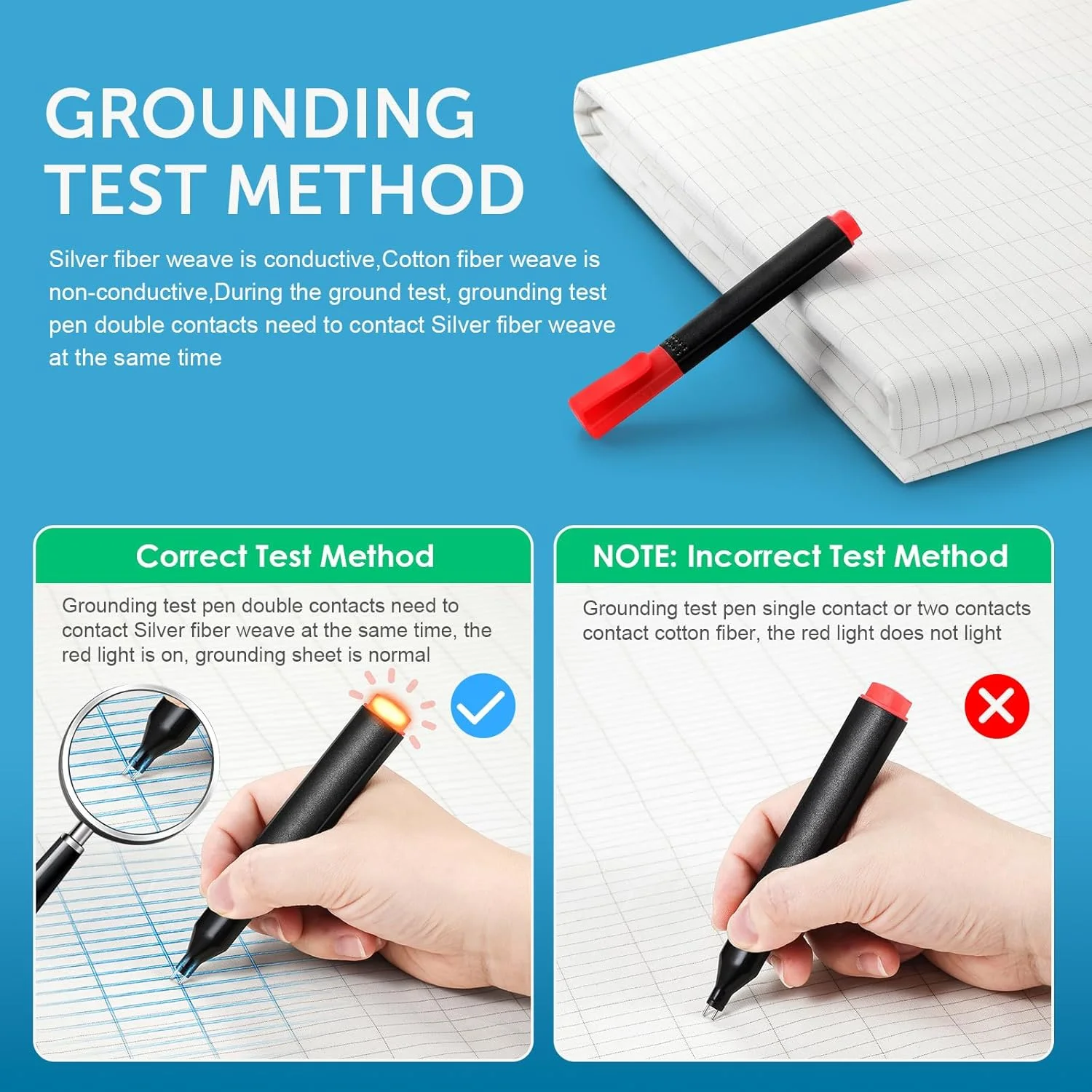 Testing Pen For Earth Grounding Grounding Mat  Tester Earthing Grounding Products Healthy Home Grouding Product and Sheet Socket