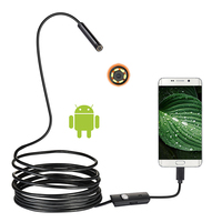 5.5mm 7mm IP67 Waterproof Endoscope Camera 6 LEDs Adjustable USB Android Flexible Inspection Borescope Cameras for Smartphone PC