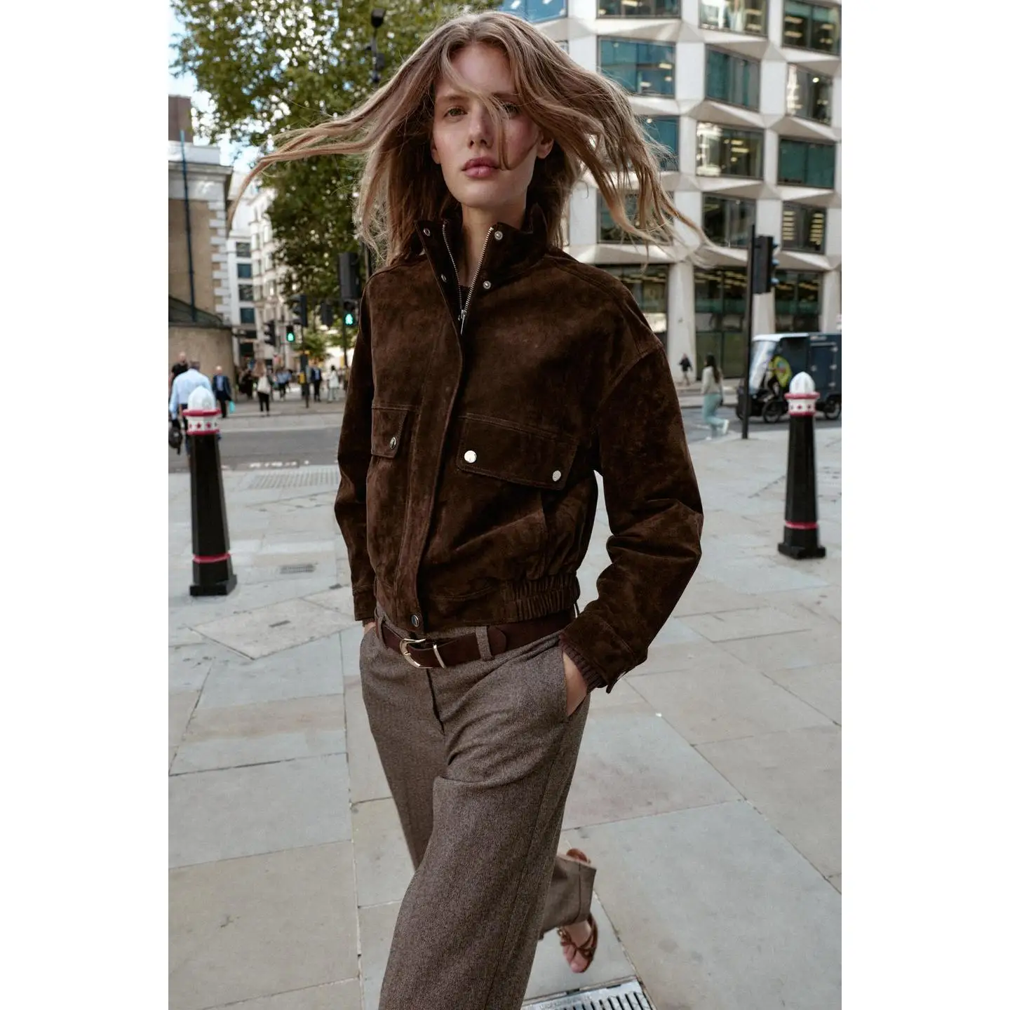 High Waist Casual Pants Faionable Commute Sle Belted Trousers Striped Design Ladies Straight Leg Trousers for Autumn