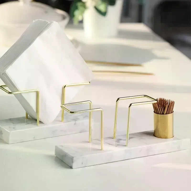 

Прочный мраморный держатель для салфеток, креативная подставка для салфеток для ресторана, нескользящая основа, украшение для ванной комнаты, водонепроницаемость.