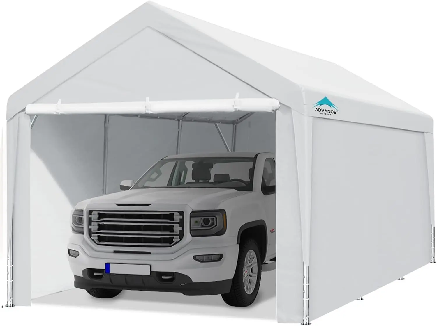 Advance Outdoor 10X20 Ft Heavy Duty Carport With Removable Sidewalls And Doors, Adjustable Height, Car Canopy Garage Party Tent