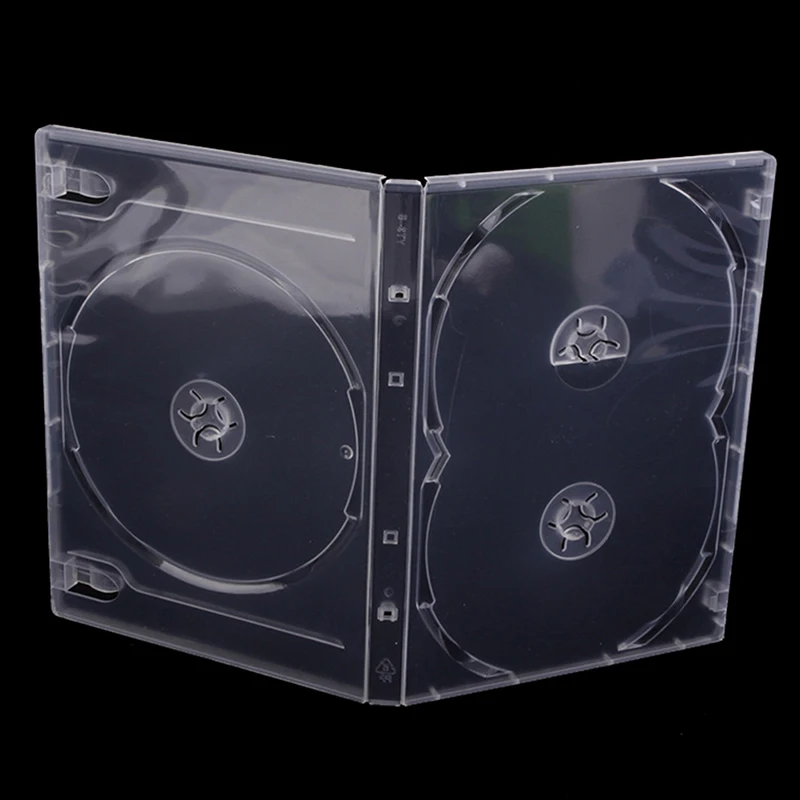 Square Transparent Bottom CD Box Empty CD Case PP Plastic Milky Transparent CD Case CD Case Capacity 3 Discs.