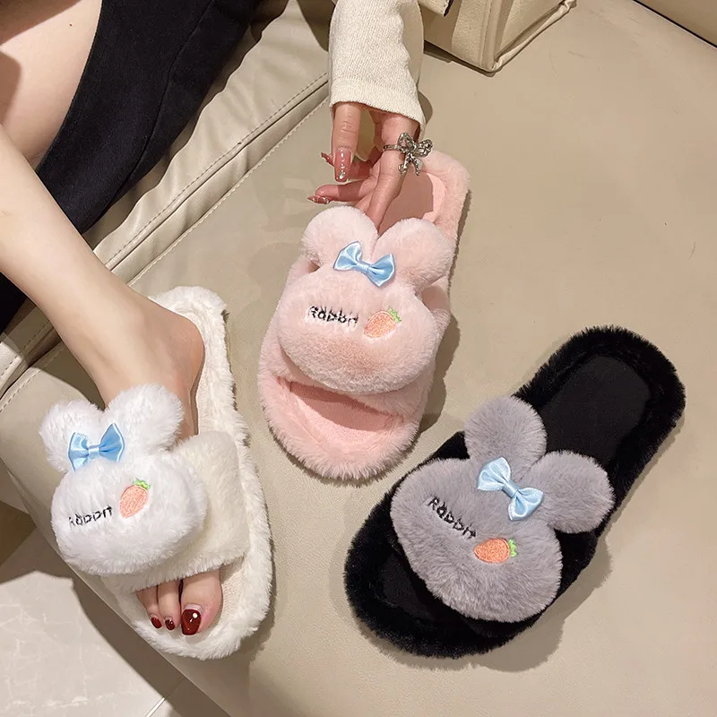 2023 Plush Women's Slippers Home Thermal Fur Shoes New Fashion Spring and Autumn Home Slippers Women's Slippers