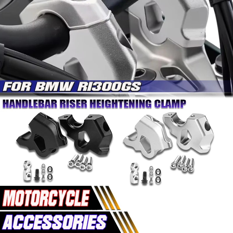 

Motorcycle Accessories CNC Aluminum Handlebar Riser Heightening Clamp Mount Kit For Bmw R 1300 GS R1300GS r1300gs r 1300 gs 2024