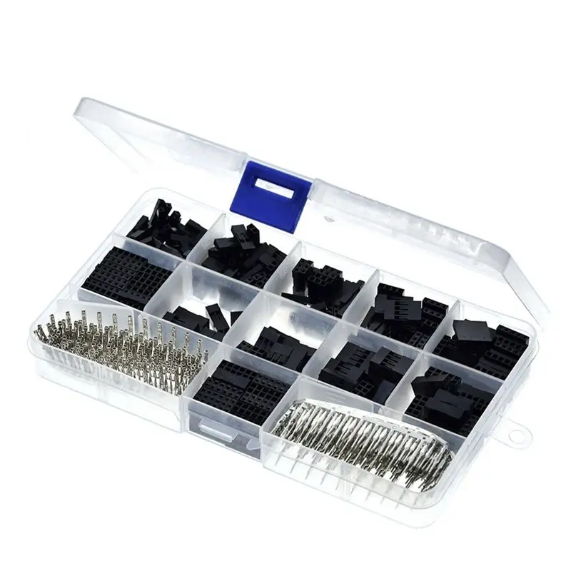 AA408~620PCS 2.54MM Duplex Patch Cable Interface Connectors Wire Pin Header Housing Kit