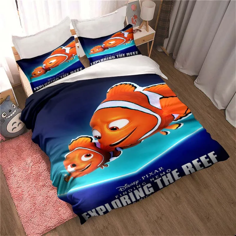 Disney Finding Nemo Bedding Set Cute Home Decor Pillow Cases Quilt Covers Gifts for Family and Friends Comfortable and Soft