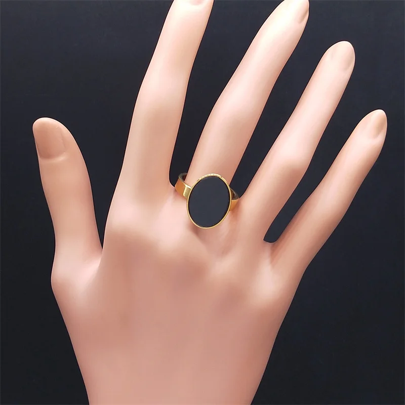 High Quality Fashion Brand Round Ring Women Stainless Steel Gold Color Finger Rings Jewelry Gift anillo acero inoxidable R314S05