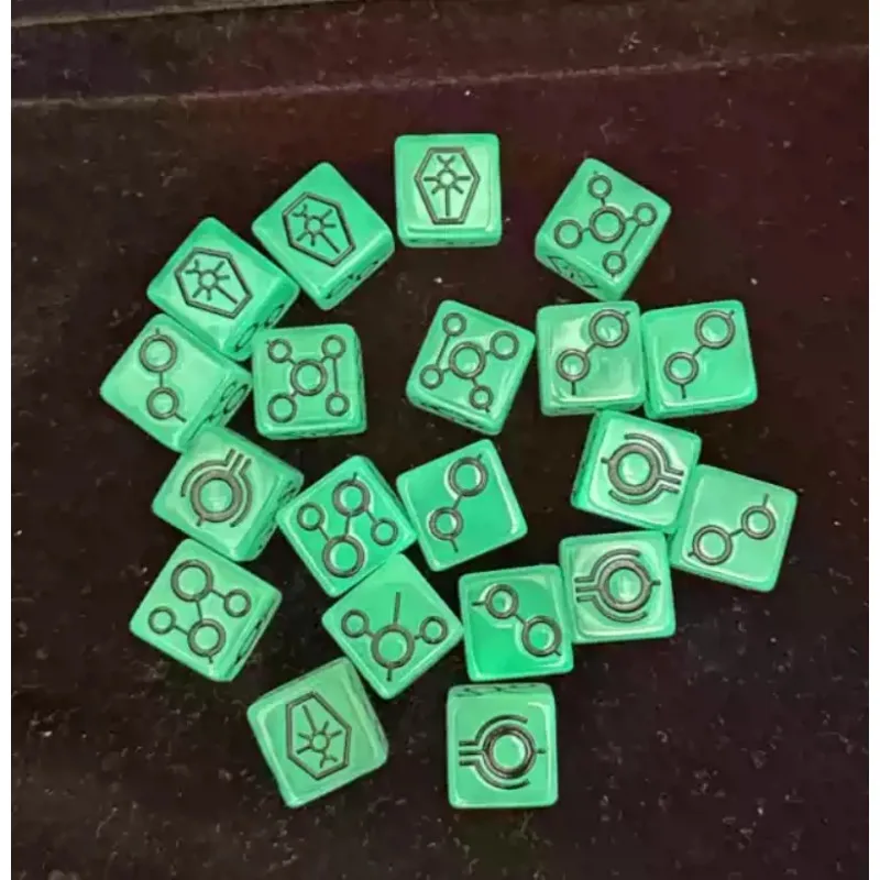 20Pcs Warhammer 40K Necron Dice Set Glow-in-the-Dark D6 Dice with