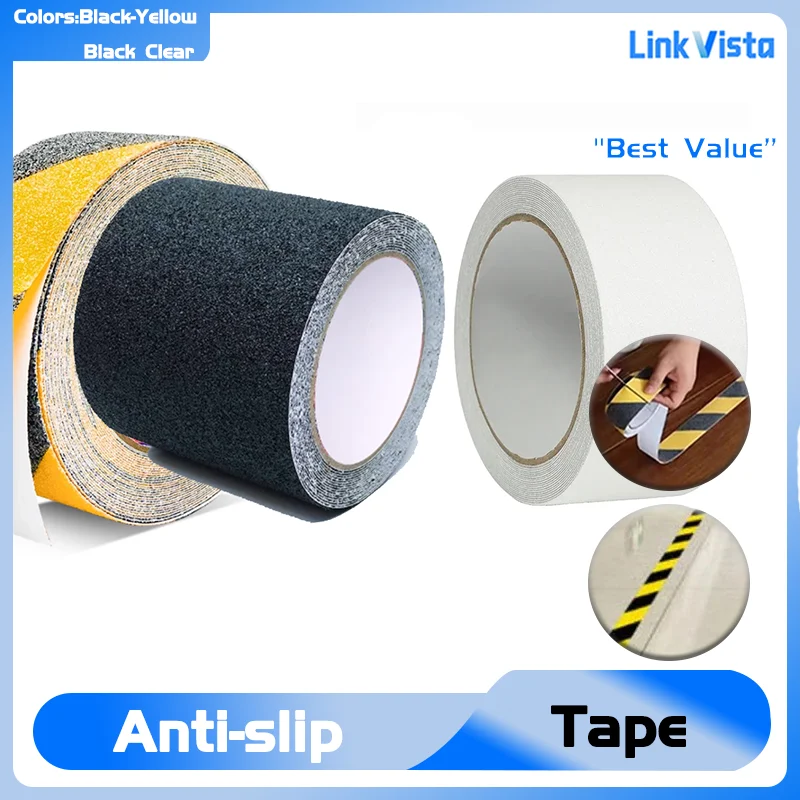 

Widths Waterproof Abrasion-Resistant for Stairs Floors & Boats Tape Textured PVC Anti-Slip Grip Tape 5m Roll in 2.5/5/10cm