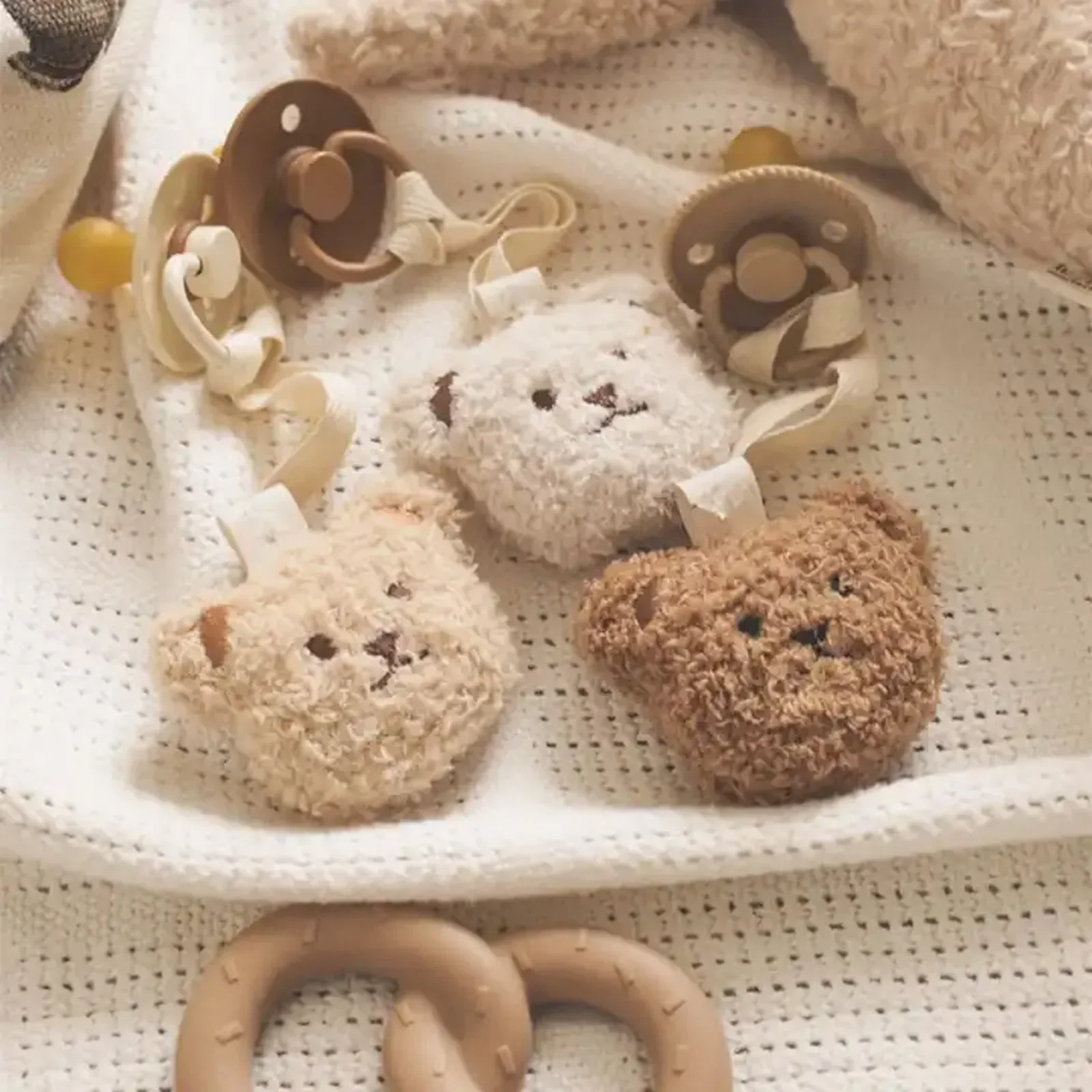 Śliczne Teddy uchwyt na smoczek łańcuszki dziecko haftowany niedźwiedź twarz księżyc klip dla akcesoria dla noworodków dzieci pocieszyciel zabawki prezenty dla maluchów