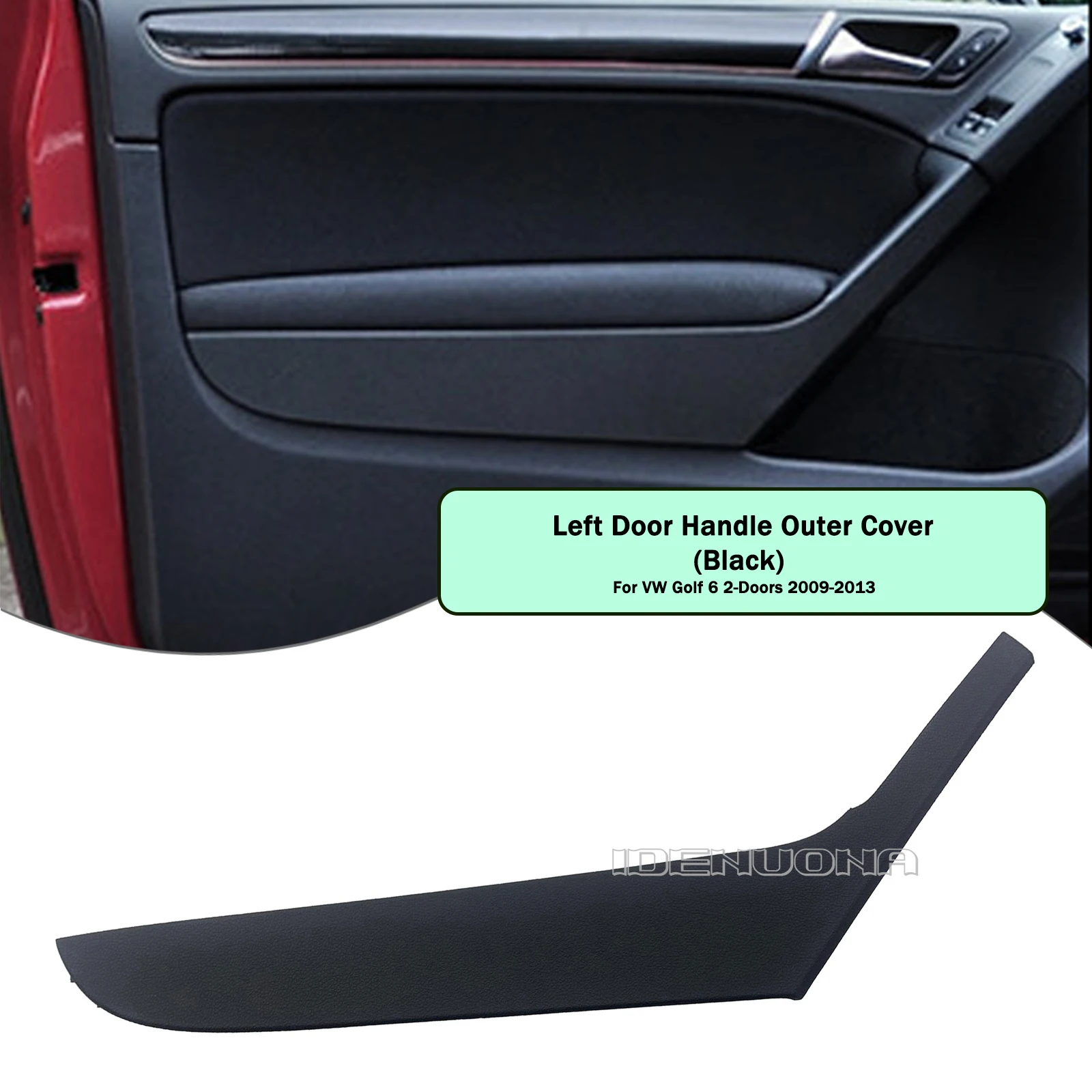Inner Door Panel Handle Outer Pull Cover Decor For Volkswagen VW Golf 6 Coupe 2 Door 2009 2010 2011 2012 2013