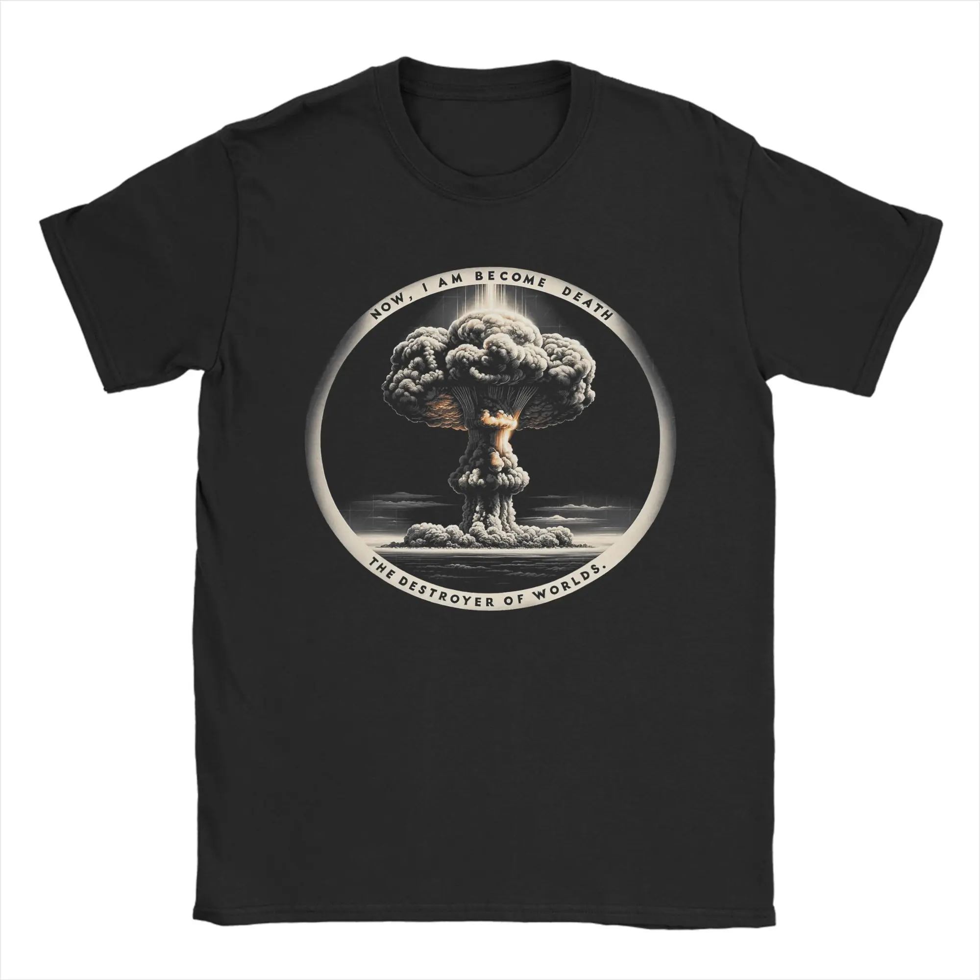 Nuclear Explosion Men's T Shirts  Humorous Tees Short Sleeve Crew Neck T-Shirts 100% Cotton Plus Size Tops