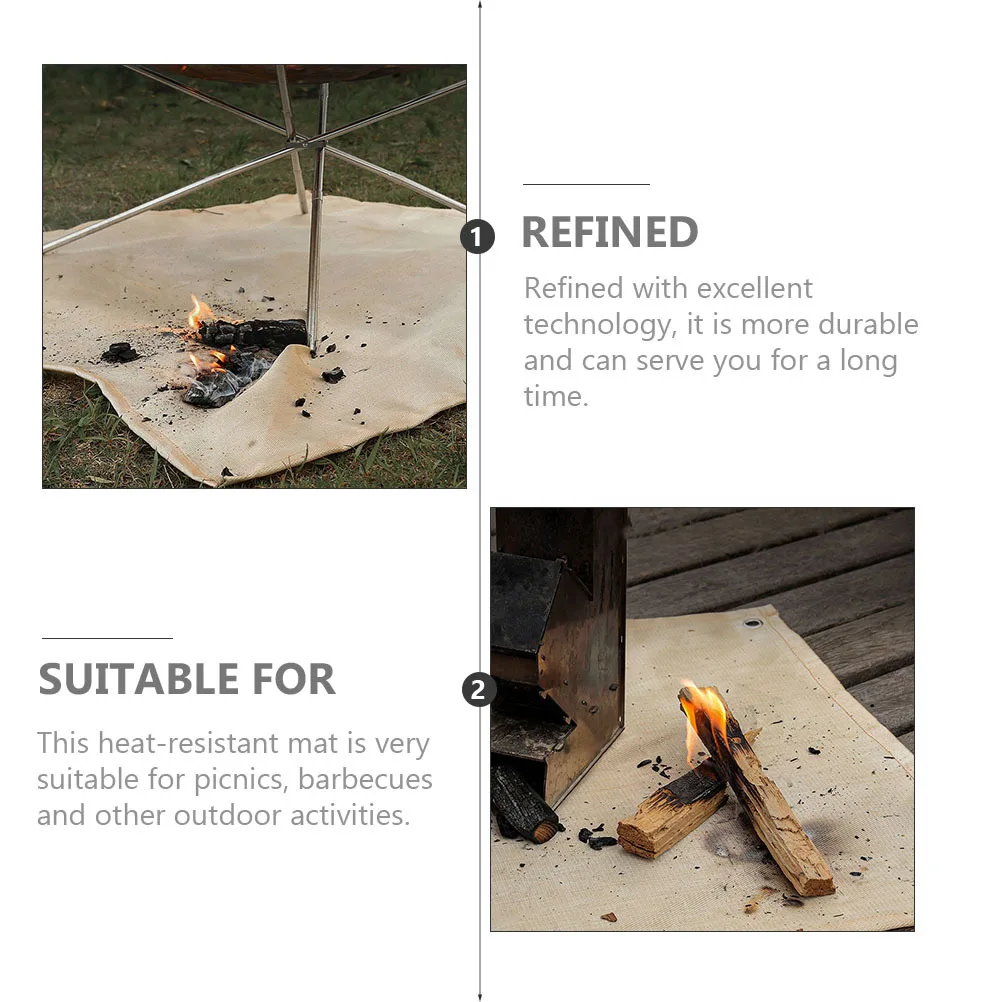 التخييم بطانية مقاومة للحريق قسط الألياف الزجاجية حصيرة مقاومة للحرارة واقية نزهة الشواء وسادة مقاومة للحريق في الهواء الطلق #6