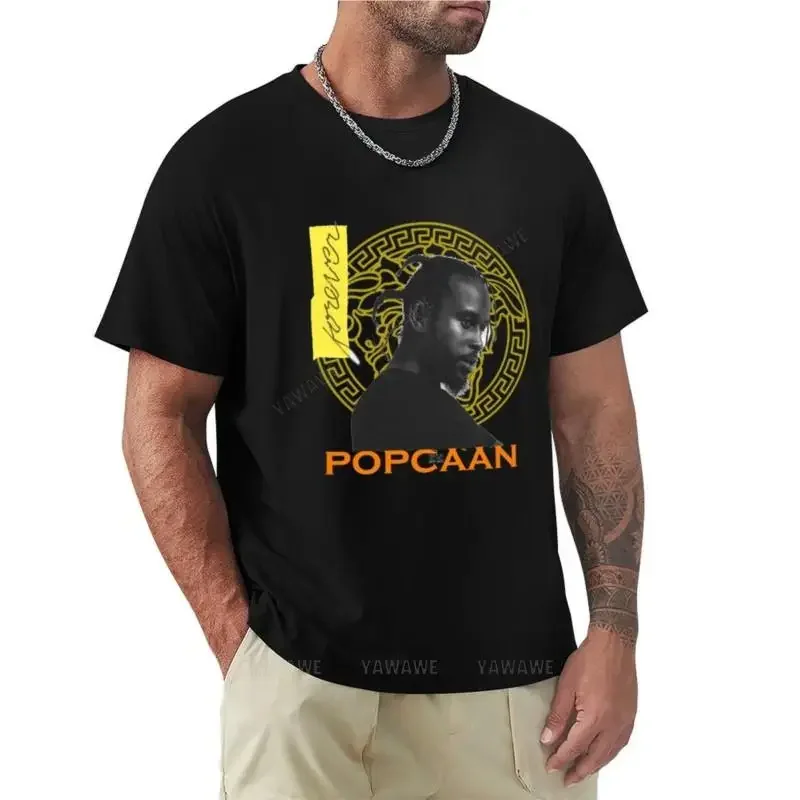 BLAZINGLIKA POPCAAN FOREVER T-Shirt hippie clothes sweat men's short sleeve Short Sleeve Outfits vintage mens designer clothes