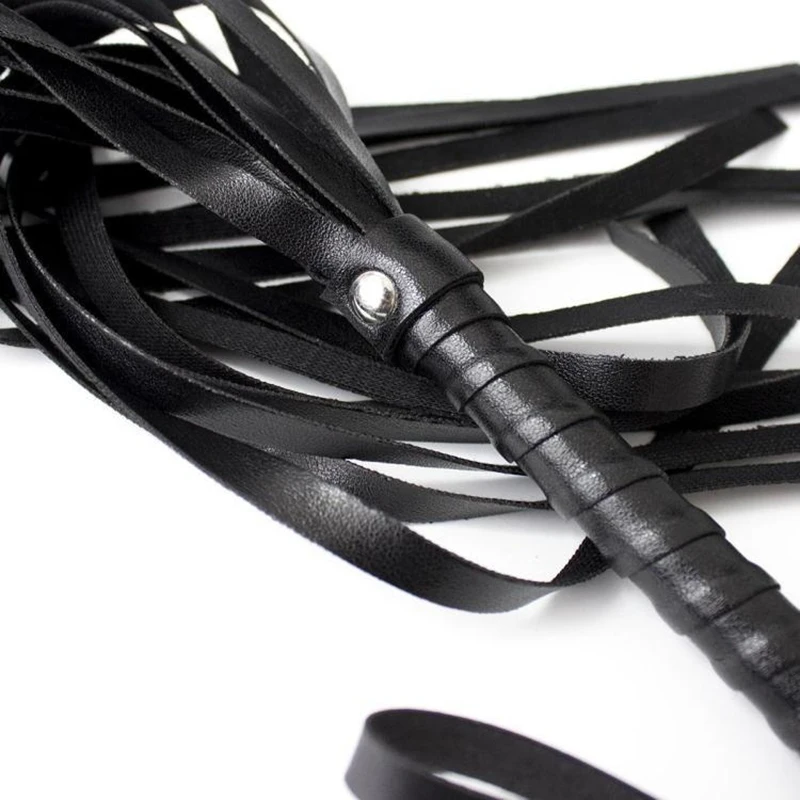 1PC High Quality Pu Leather Pimp Whip Portable Black Racing Riding Crop Party Flogger Queen Black Horse Riding Whip