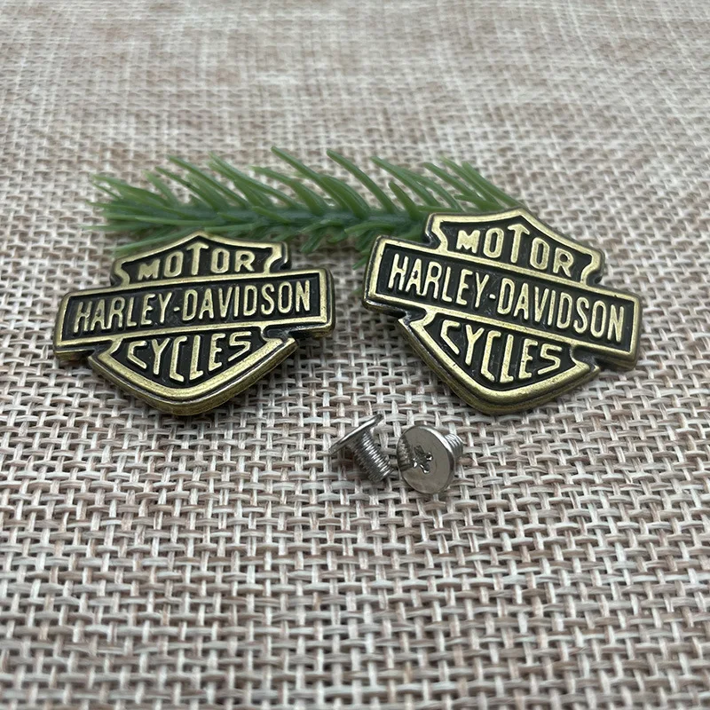 For Harley Davidson Retro Handmade DIY Wallet Backpack Clothing Waistband Decorative Buckle Motorcycle Badge Shield Accessories view 3