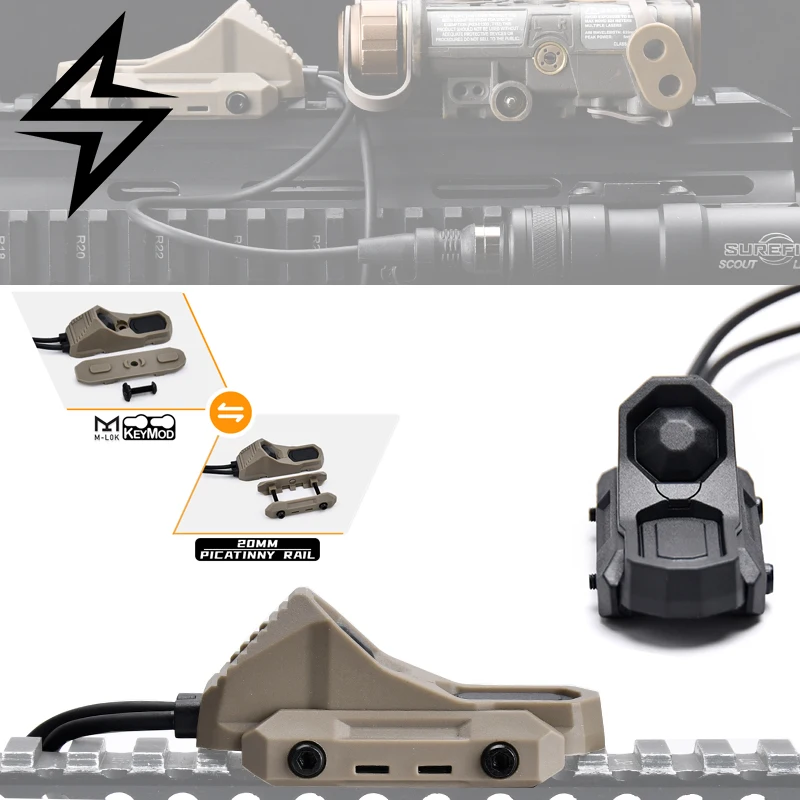

Дистанционный переключатель давления WADSN AXON SF+2.5MM, разъем для лазерного фонаря SF, двойное управление, тактический аксессуар для страйкбола, совместим с Mlok Keymod
