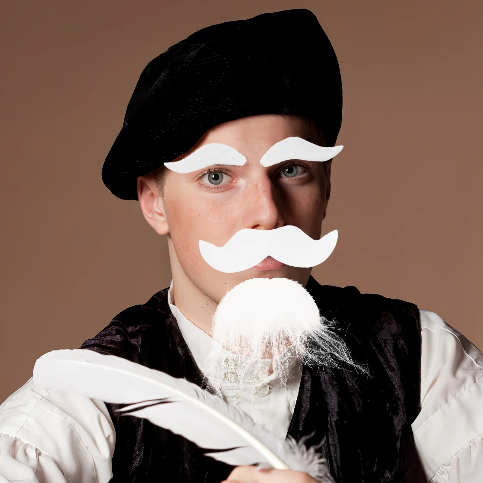 

Fake Mustache Party Supplies Wigs Suit Halloween Props Funny Costumes Child White
