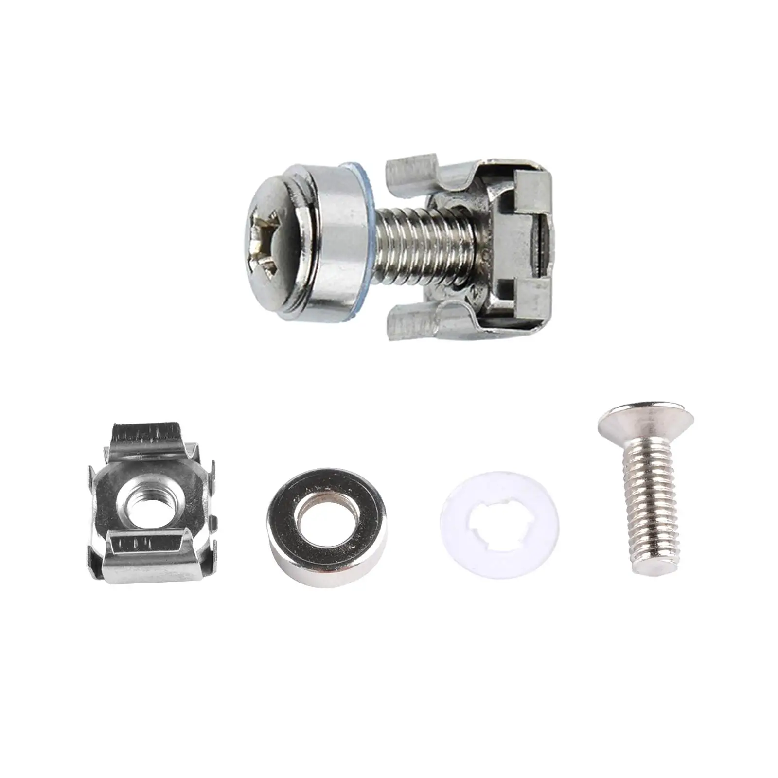 M6 Rack Mount Cage Nuts and Screws Kit 100 Pieces Iron Square Hole Nuts for Server Cabinet Router Shelf Mount
