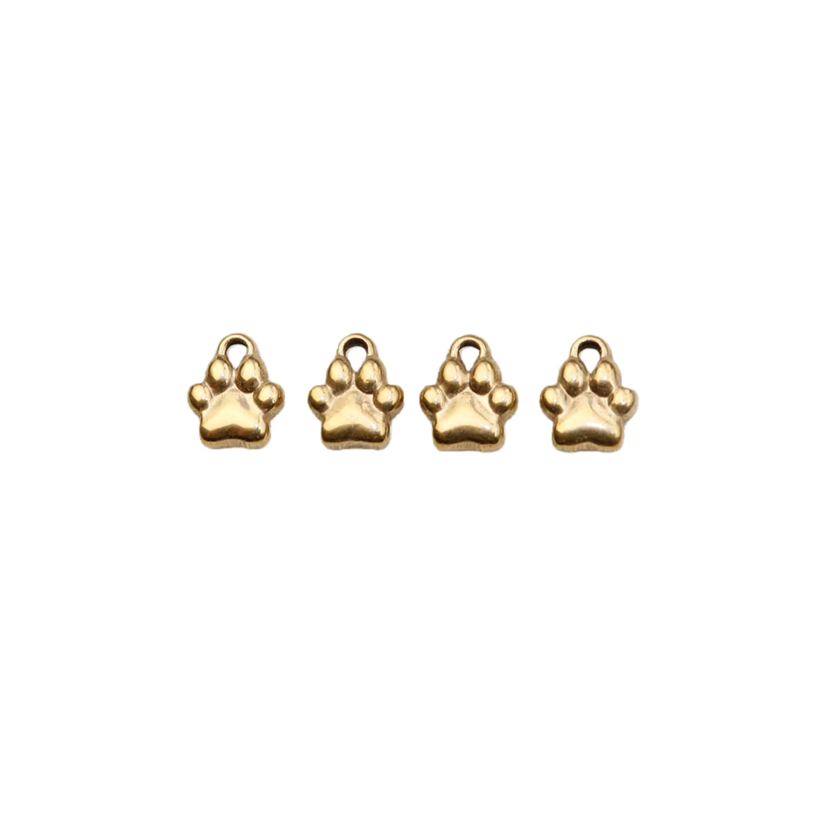 5pcs Cast Stainless Steel Pretty Puppy Footprint Girl Charms Pendant DIY Jewelry Accessory Necklace Earrings PVD Plate