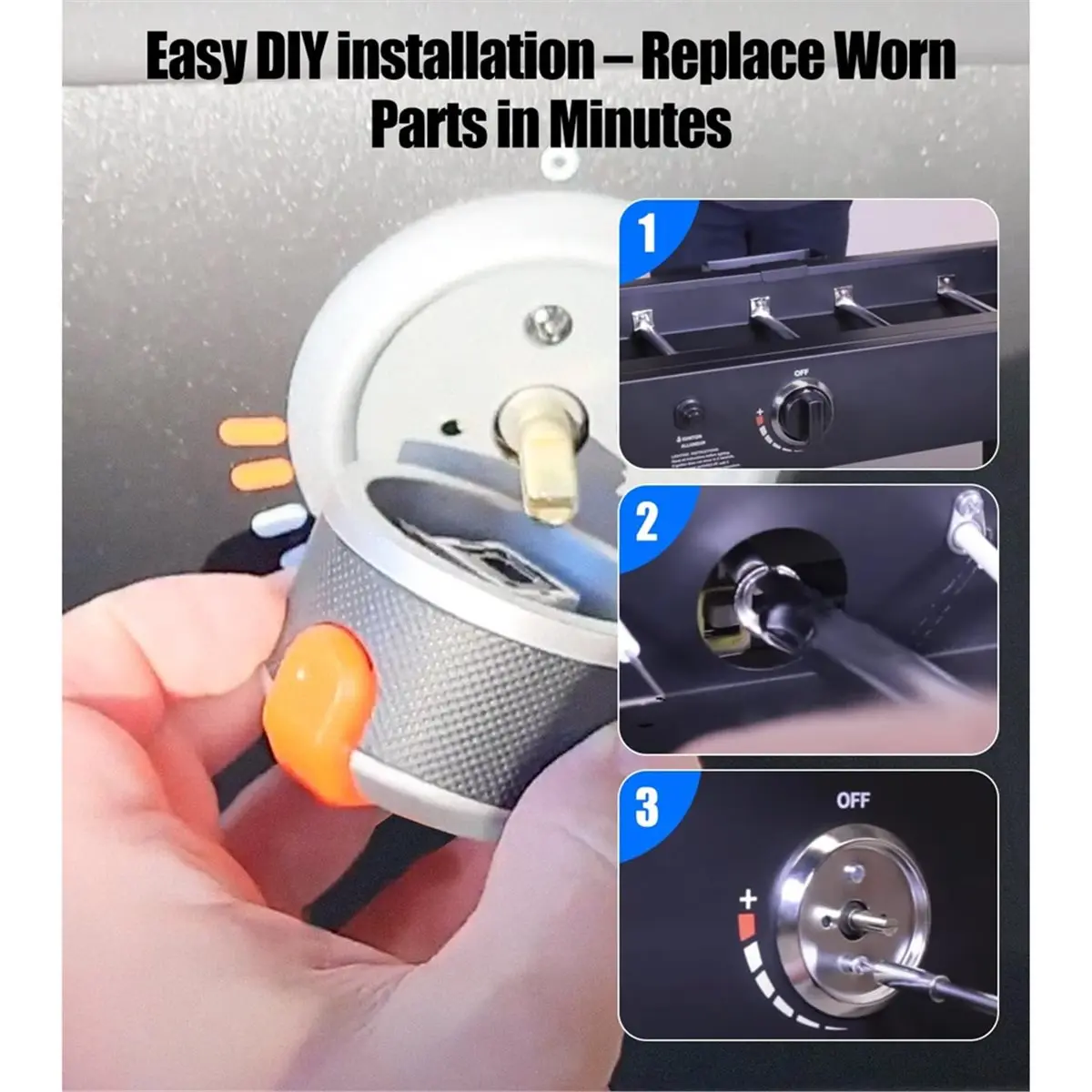 Griddle Control Knob Kit for 2177 36 Inch Griddle, 4 Burner Knobs and Hardware Set, Grill Control Knob