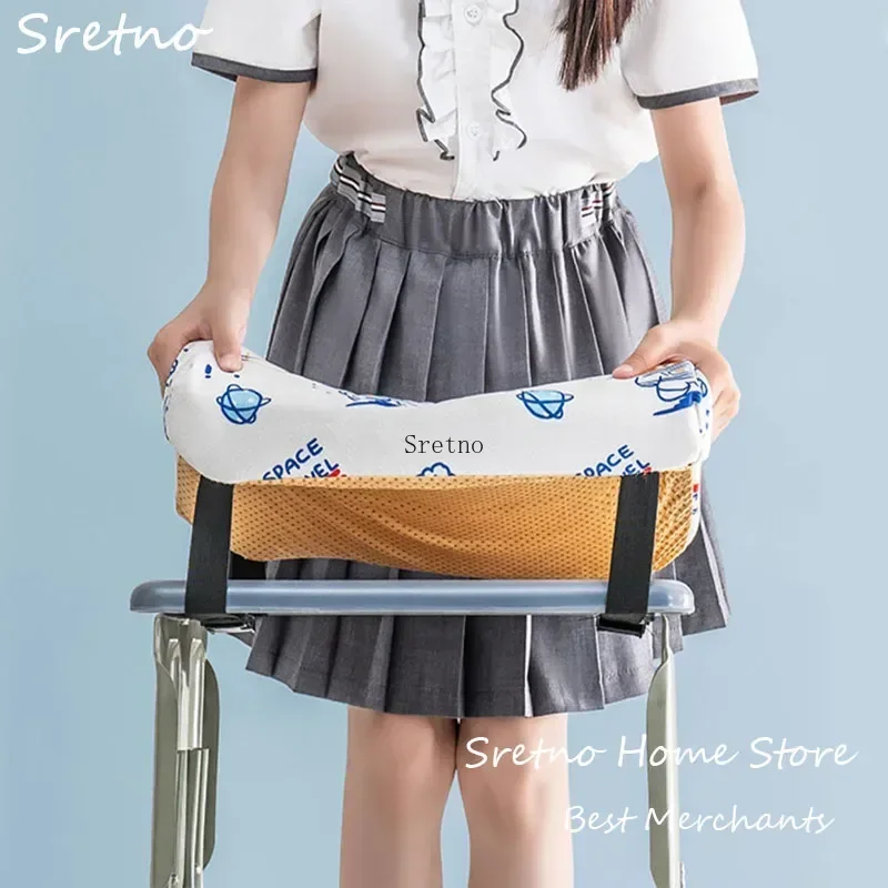 

Thailand Natural Latex Seat Cushion Student Classroom Office Chair Cushions Child Home Car Cartoon Butt Pad with Buckle Cojines