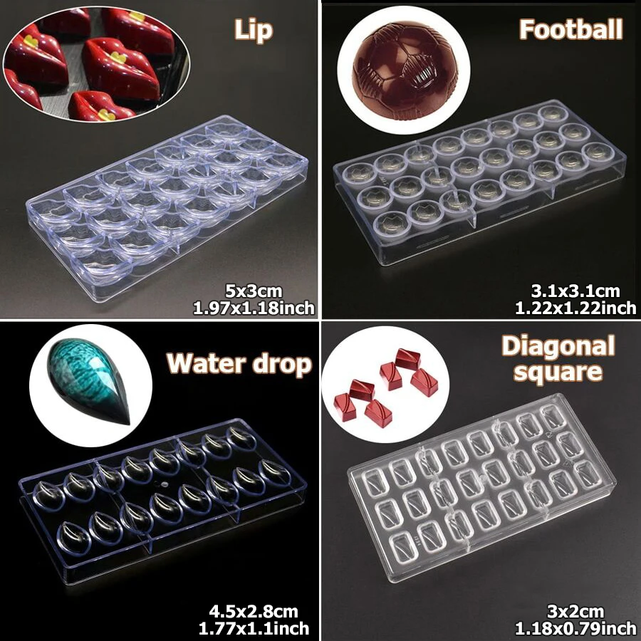 24 stili disponibili Stampo per cioccolato in plastica Creativo Cuore di rosa Diamante Forma di torta Cucina Stampo per dolci per uso alimentare per uso domestico