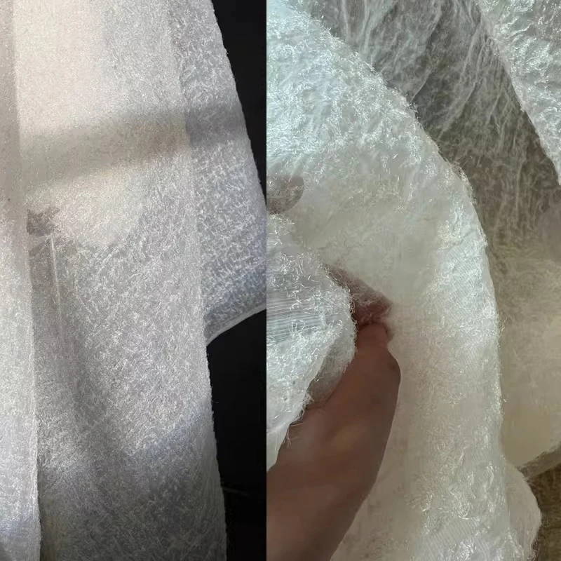 

Off-White 3D Sheer Organza Fabric - Heavy Texture for Gown DIY Modification Designer